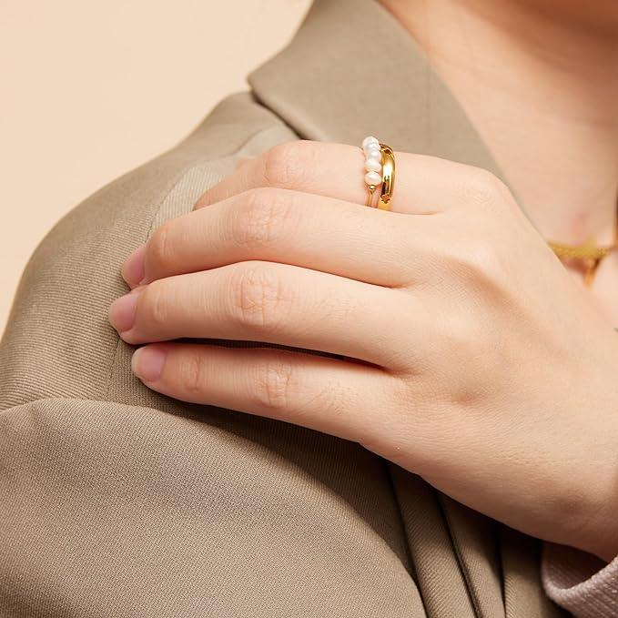 Miori – Bague Perle Naturelle Dorée