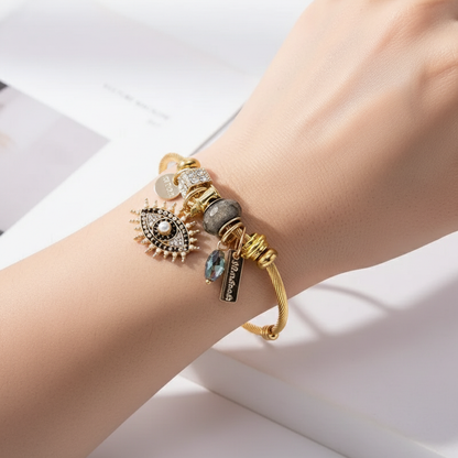Aysha – Bracelet Porte-Bonheur Œil Protecteur