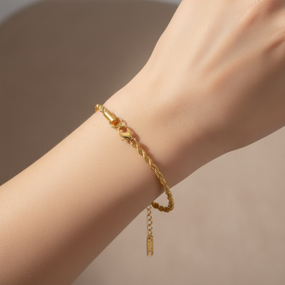 Ines – Bracelet Torsadé en Acier Inoxydable
