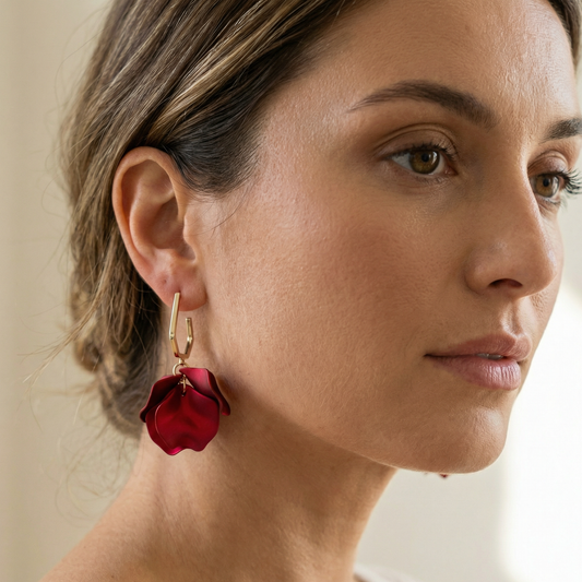 Sheena – Boucles d'oreilles Pétales de Rose