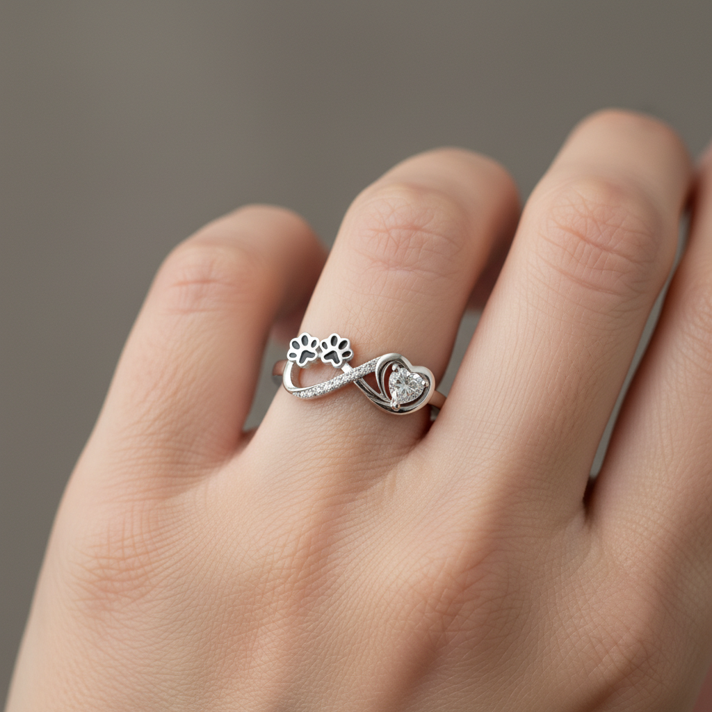 Haruko – Bague Petites Empreintes de Patte de Chien