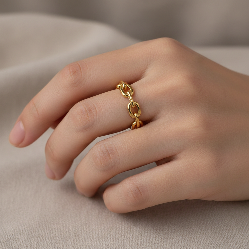 Cleo – Bague Chaîne au Design Moderne