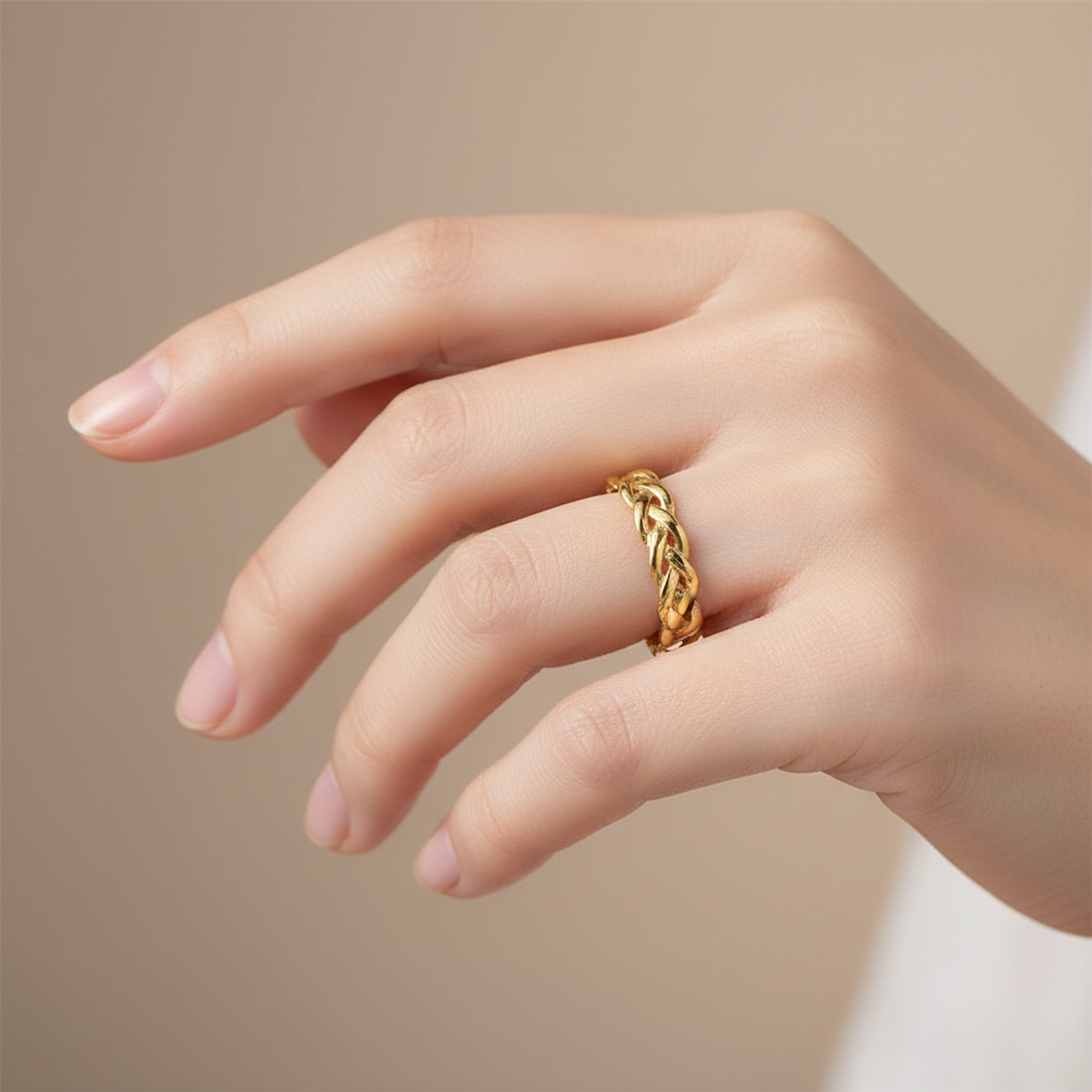 Sigrid – Bague Viking Tressée Vintage