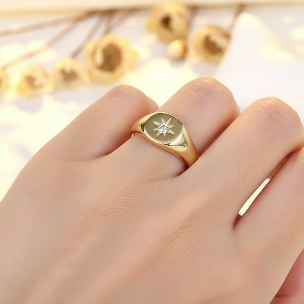 Elena – Bague Étoile à Six Branches