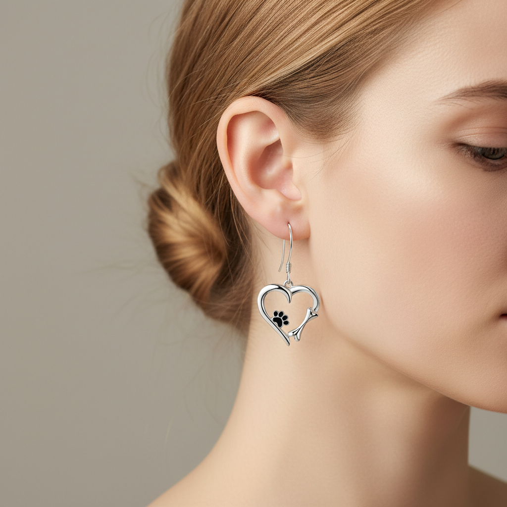 Elvie – Boucles d’Oreilles Chat & Pattes d’Amour