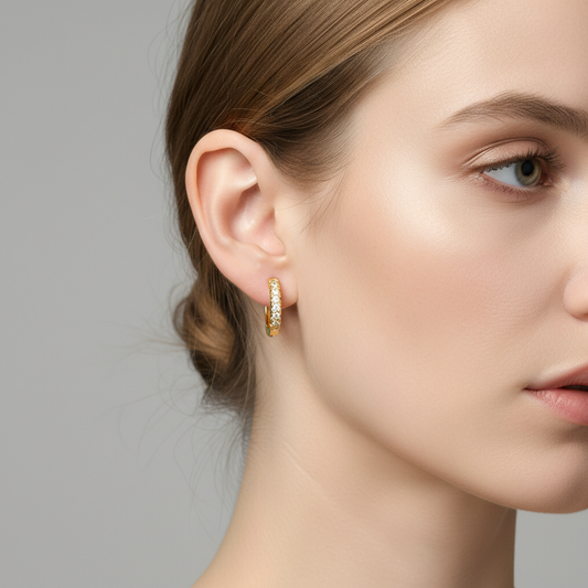 Morgana – Clip d'Oreille Élégant en Diamant Rond