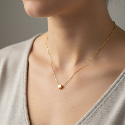 Amora – Collier Initiale Cœur Doré