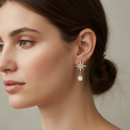 Stella – Boucles d'oreilles asymétriques en opale