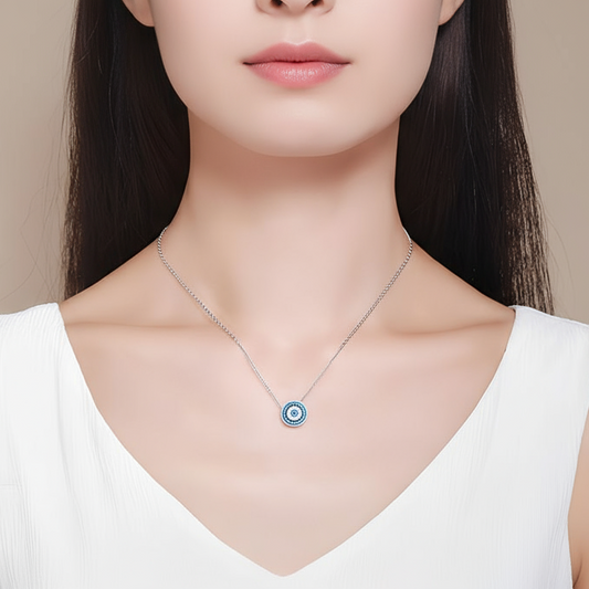 Ayaka – Collier en Argent et Pierre Bleue