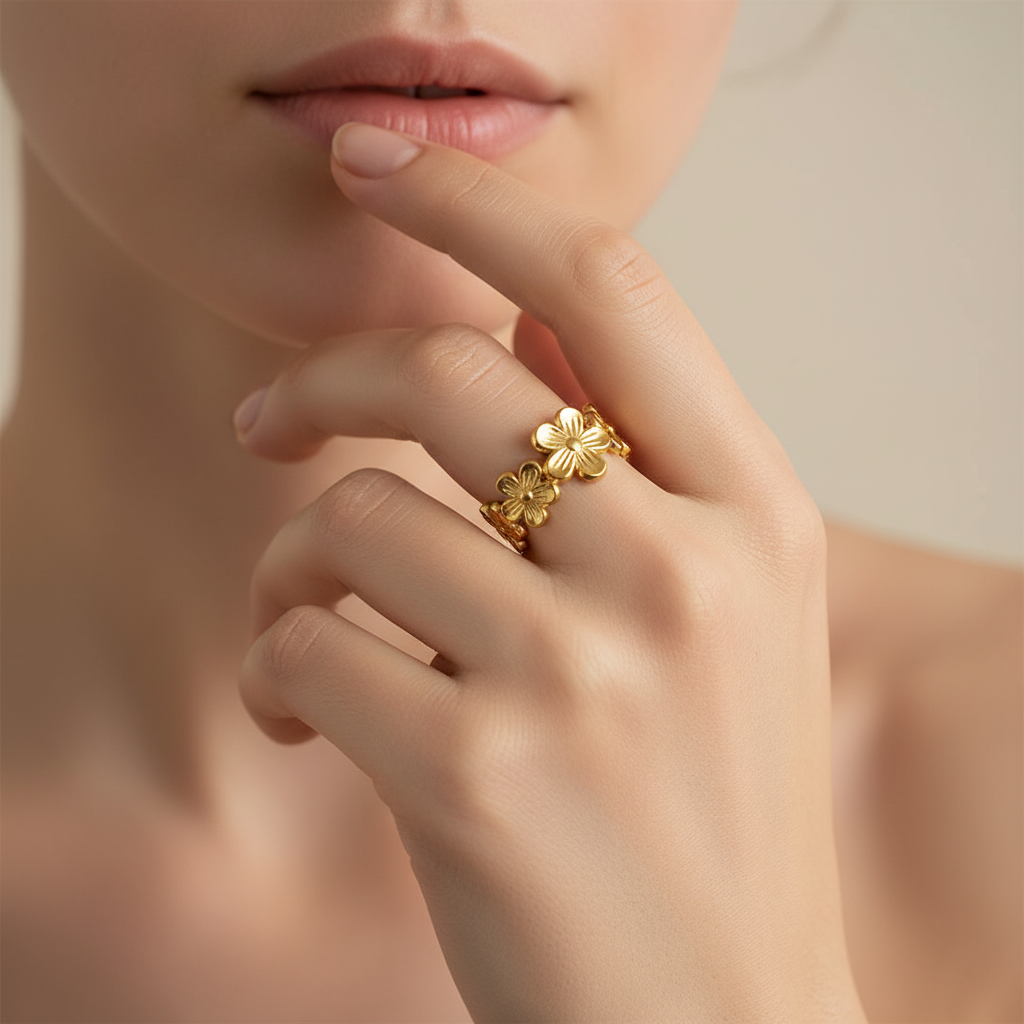 Jeziel – Bague Fleur Élégante