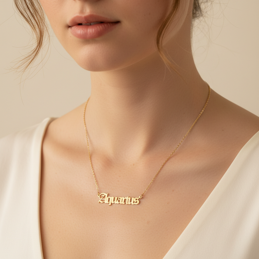 Celestine – Collier Prénom Zodiaque Classique