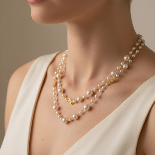 Yeri – Collier Perles Multicouches Rétro