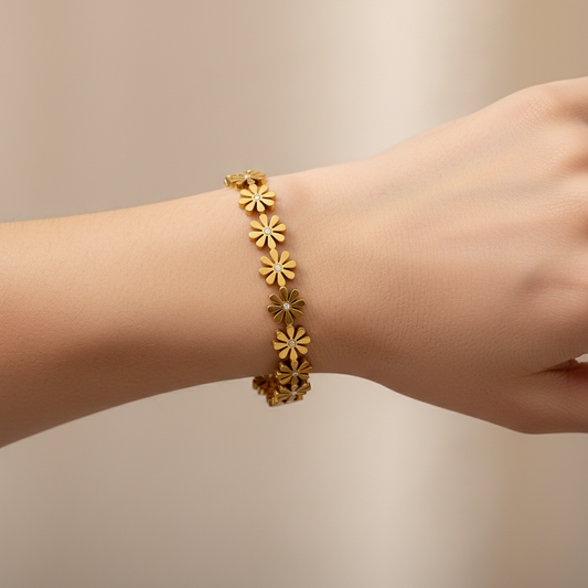 Selena – Bracelet Luxe Léger en Acier Titane et Zircon