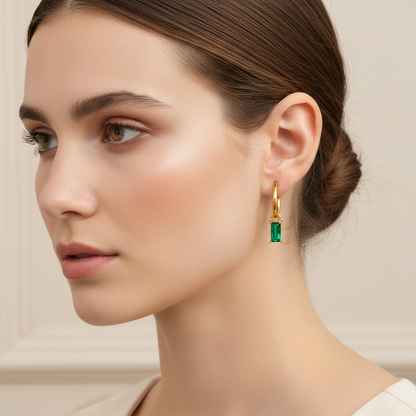 Amara – Boucles d’Oreilles Zircon Plaquées Or