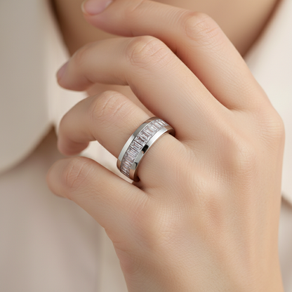 Klarissa – Bague Diamantée en Acier Inoxydable