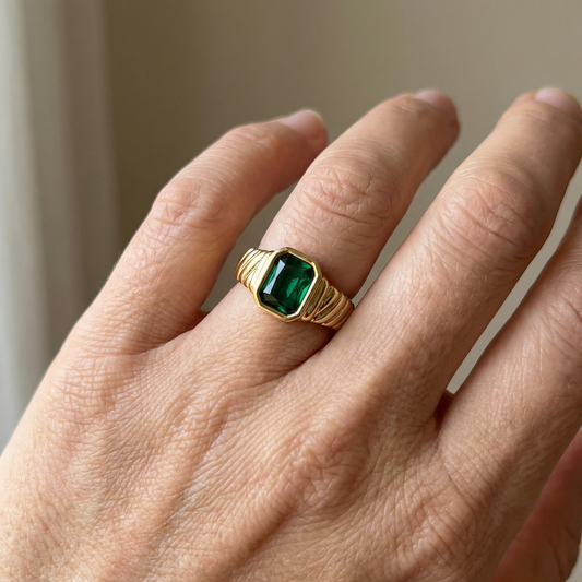 Zendy – Bague Zircon Acier Chic