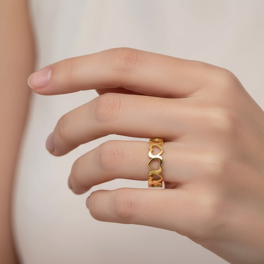 Serena – Bague Cœurs Liés Élégante