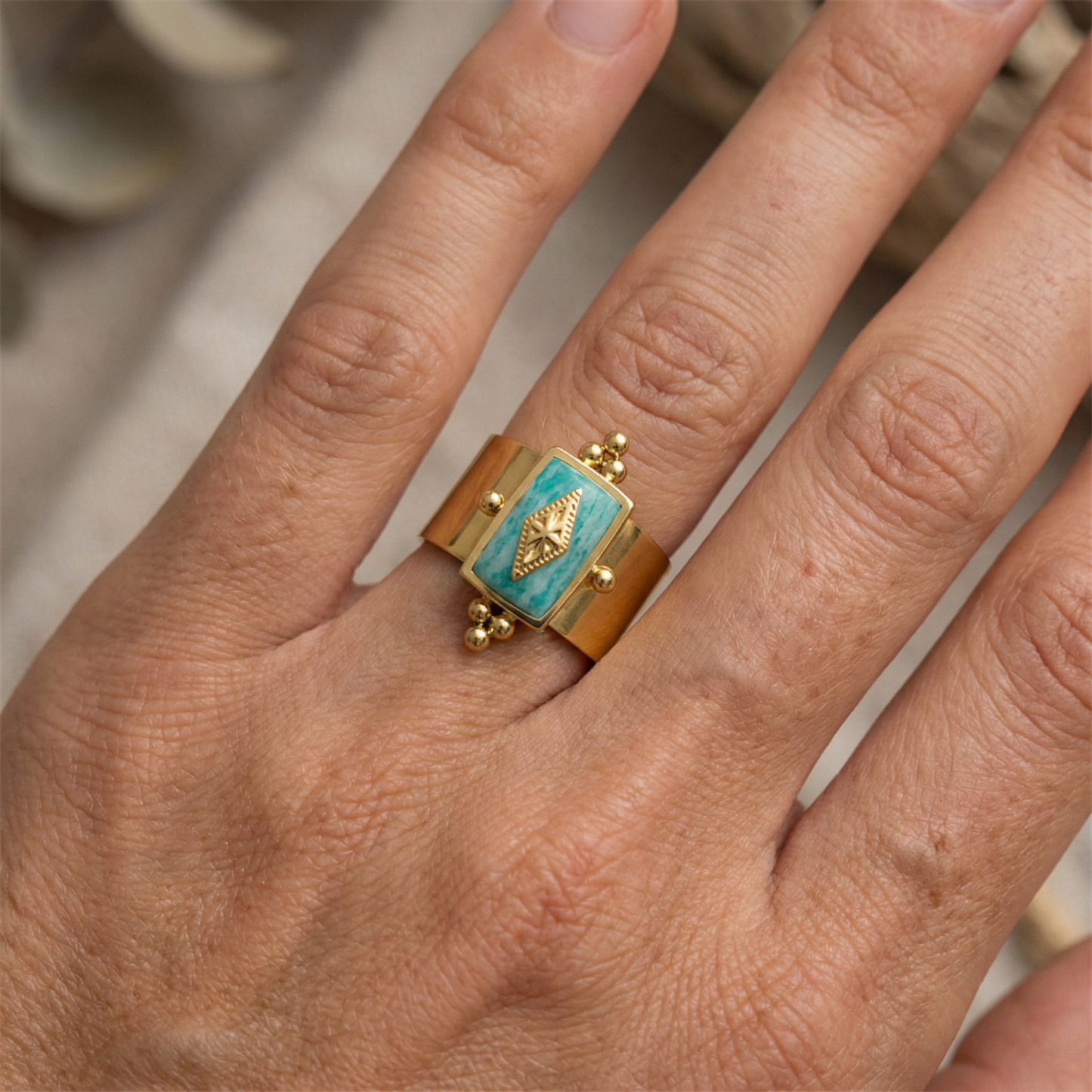 Mariah – Bague Large Band Irégulière