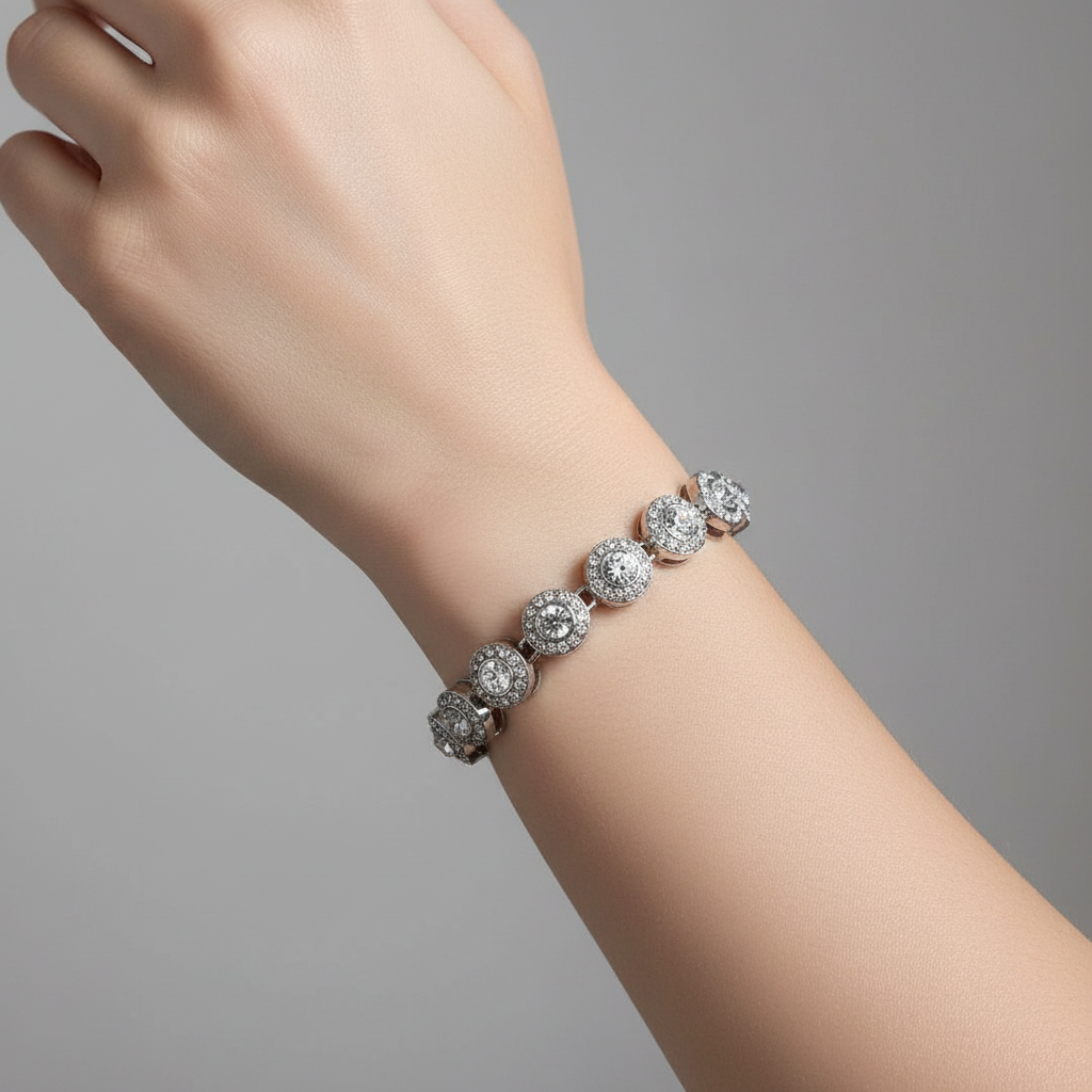 Elora – Bracelet Cercle Brillant en Strass