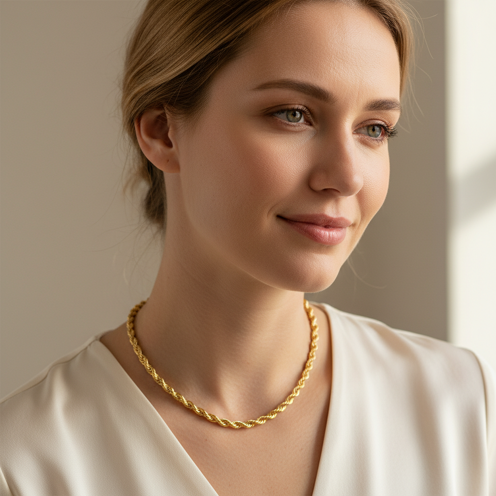 Isla – Collier chaîne ondulée à effet torsadé
