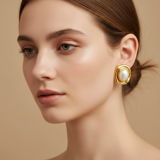 Alessia – Boucles d’Oreilles Vintage Acier Titane Brun