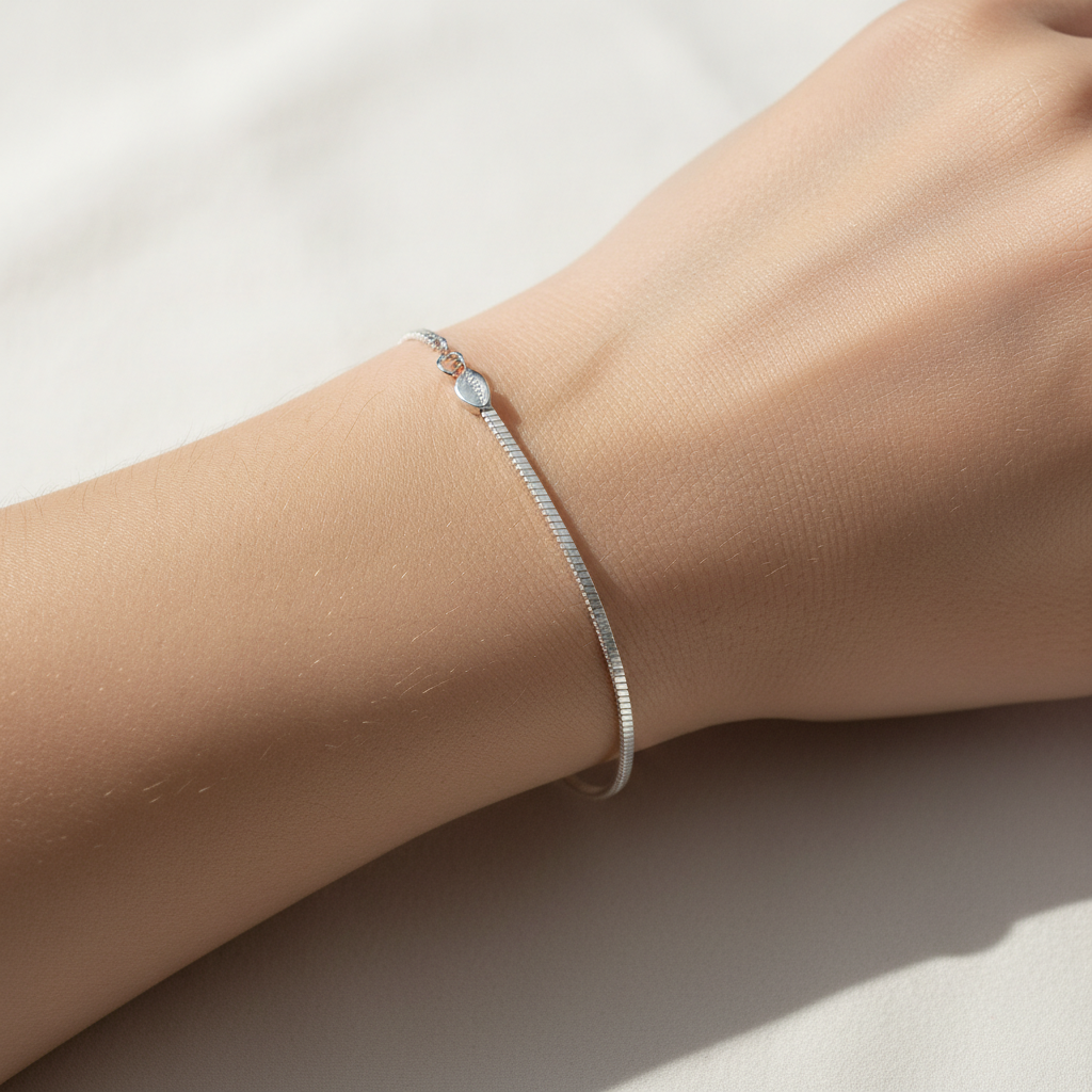 Sofia – Bracelet Chaîne Serpent Argent