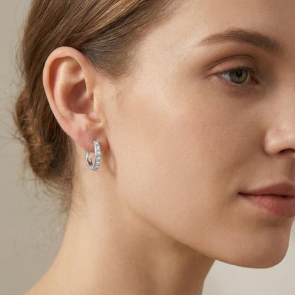 Mara – Créoles en Argent Sterling avec Diamants