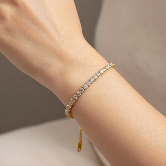 Camille – Bracelet Full Diamant pour Couples Élégants