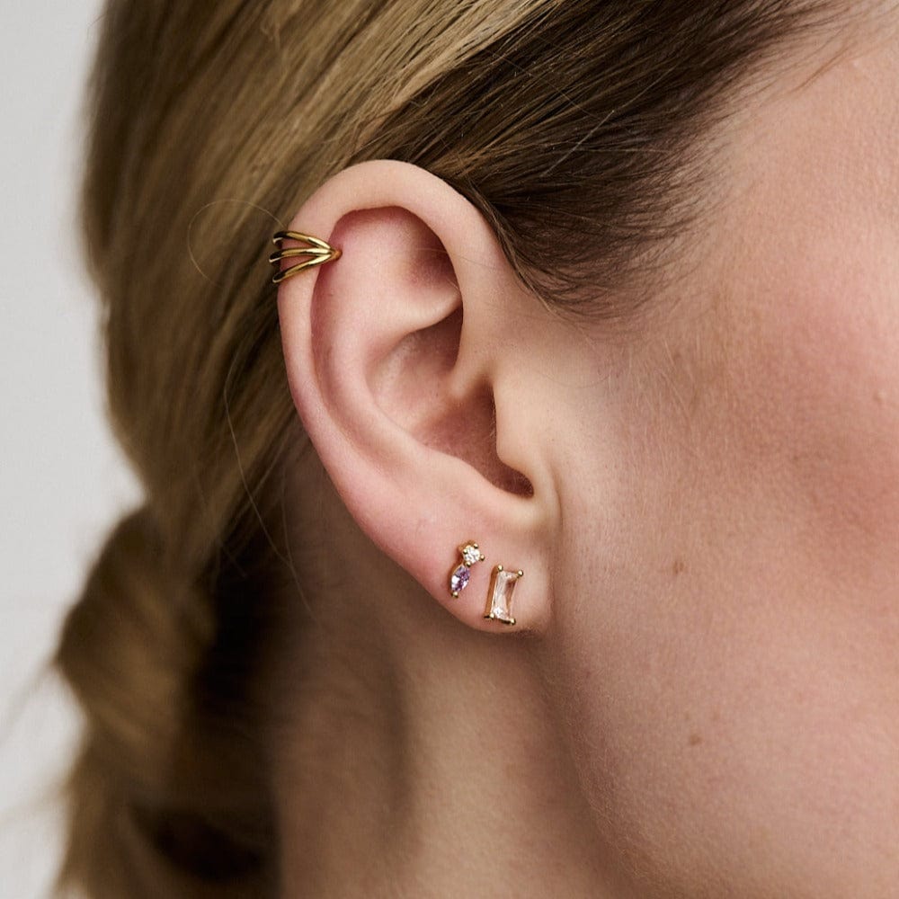 Amanda – Boucles d'Oreilles Créoles Triple Rang