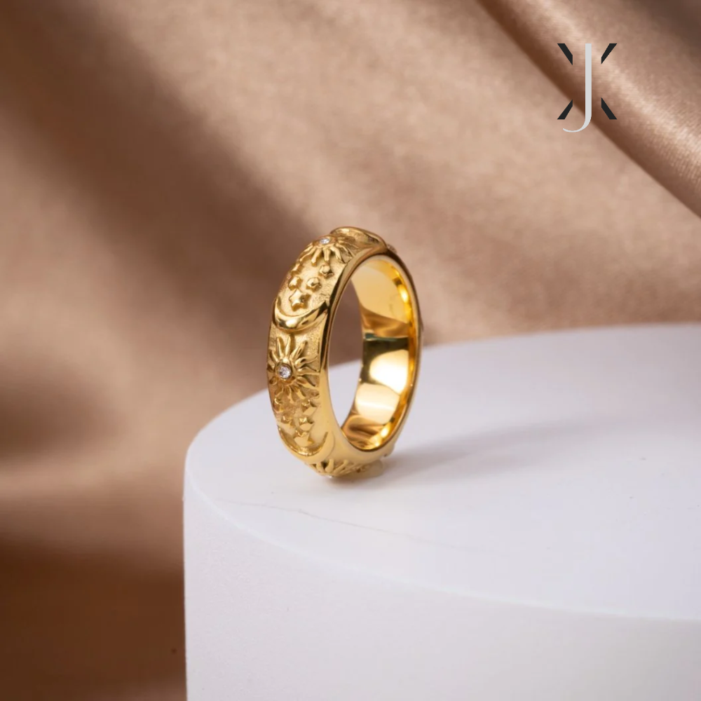 Lunea – Bague Céleste en Acier avec Zircon