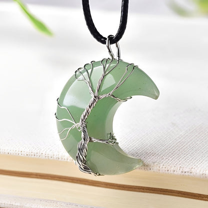 Collier Femme avec Arbre de Vie et Pendentif Lune