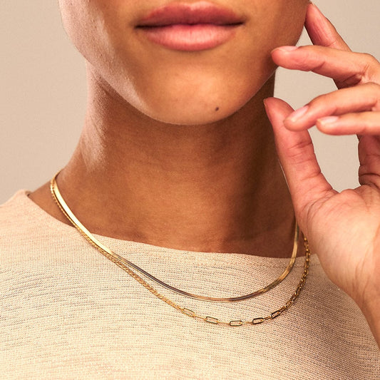 Sélia – Collier Chaîne Serpent Plate