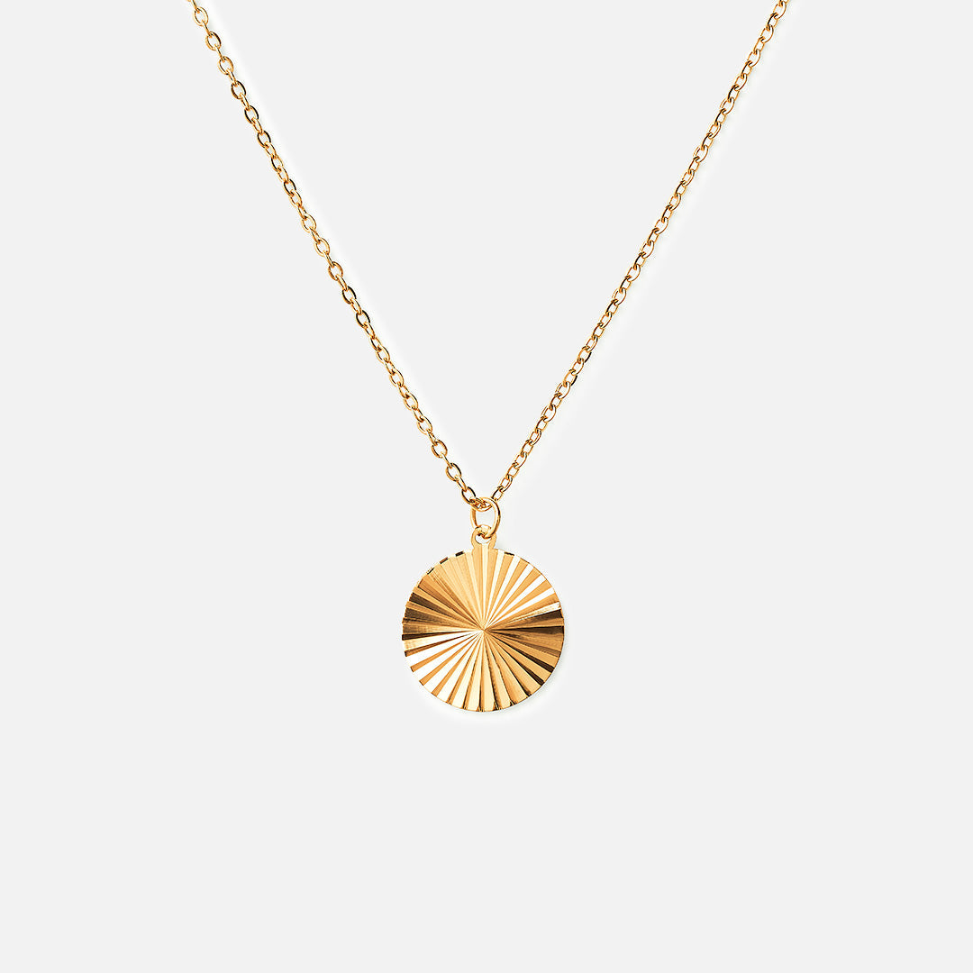 Yuna – Collier Soleil Rond Doré 18K