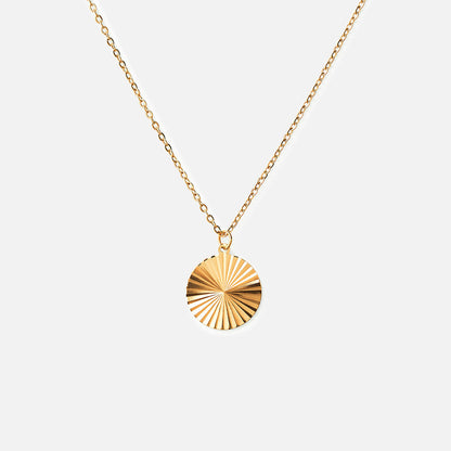 Yuna – Collier Soleil Rond Doré 18K