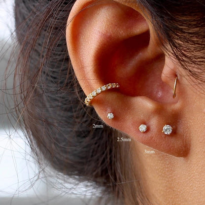 Sloane - Mini Clous d’Oreilles Scintillants 2mm