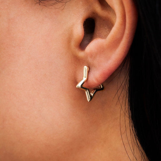 Boucles d'oreilles Huggie Star - Anneau étoile