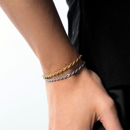 Emiko – Bracelet Chaîne Corde Raffiné en Acier Doré