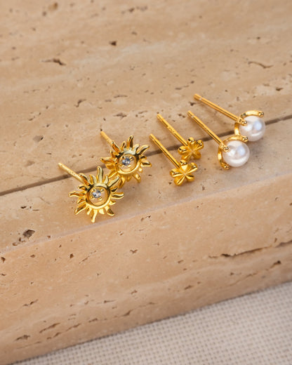 Jessi - Boucles d'oreilles en perles dorées